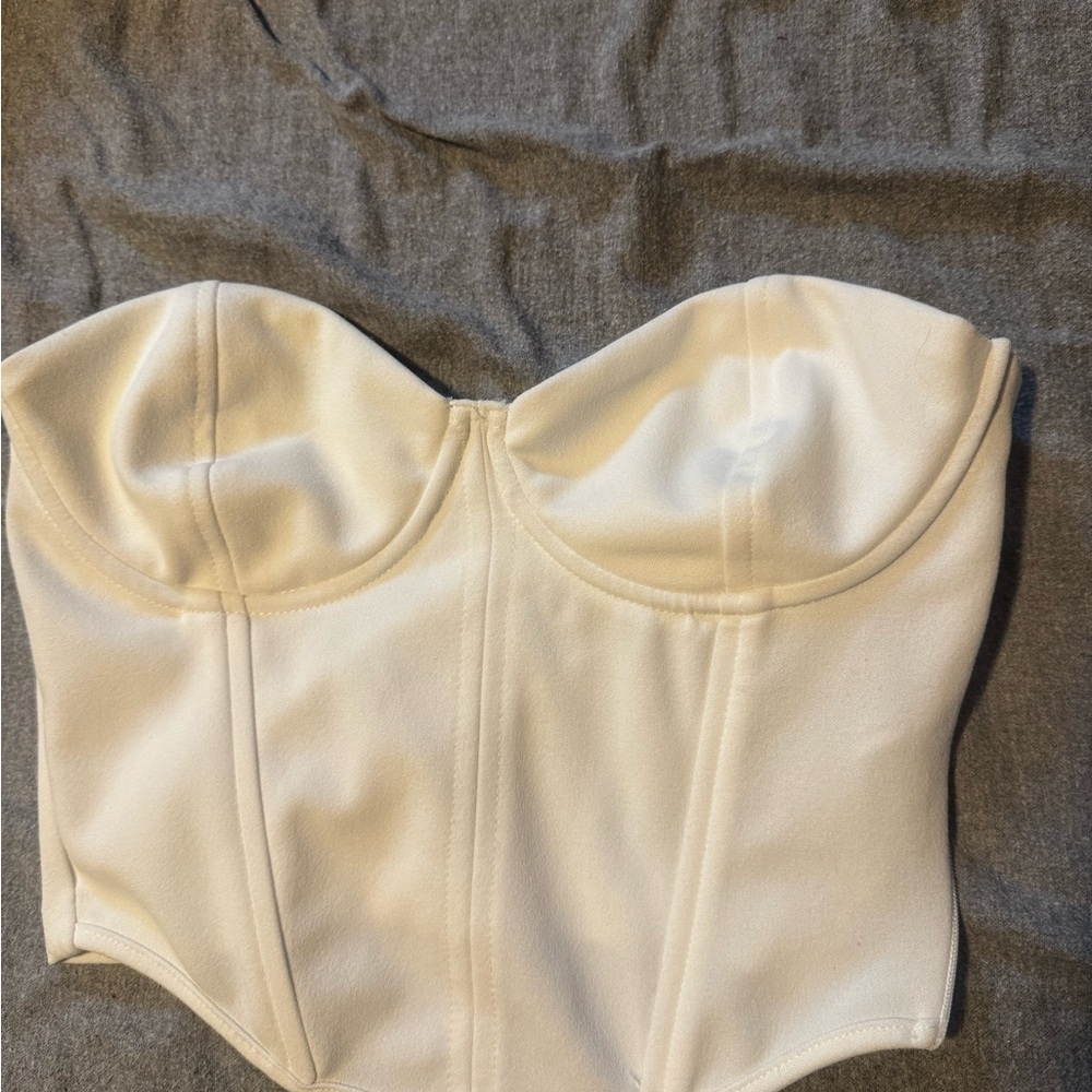 Zara Cream Bustier Top
